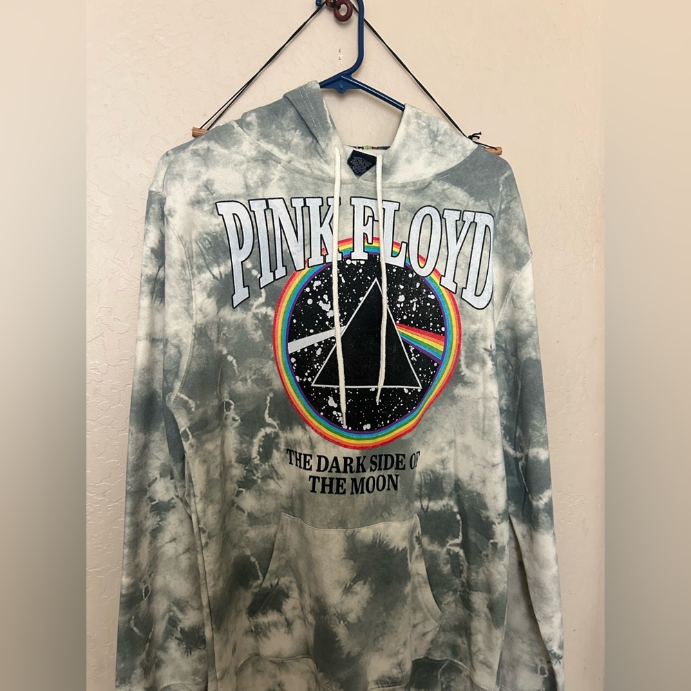 Pink Floyd Gray Hoodie with Rainbow Accents